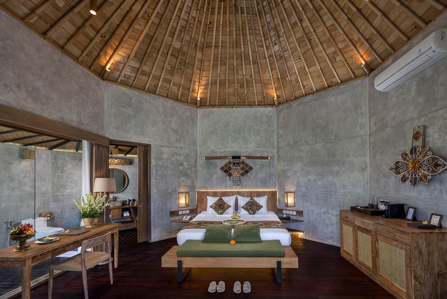 Villa dotata di una camera da letto, piscina e vista sulla risaia, colazione galleggiante una tantum e benefit gratuiti