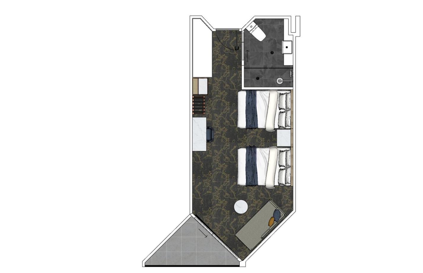 Deluxe Zweibettzimmer mit Balkon
