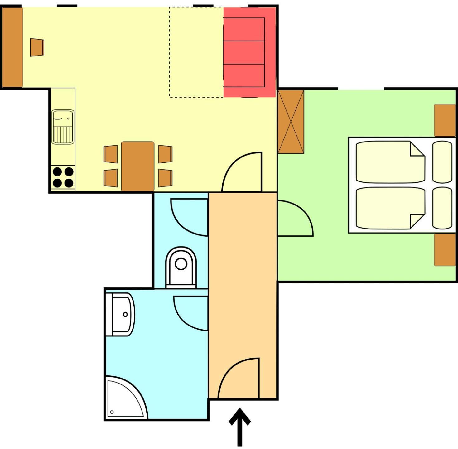Apartment mit 1 Schlafzimmer