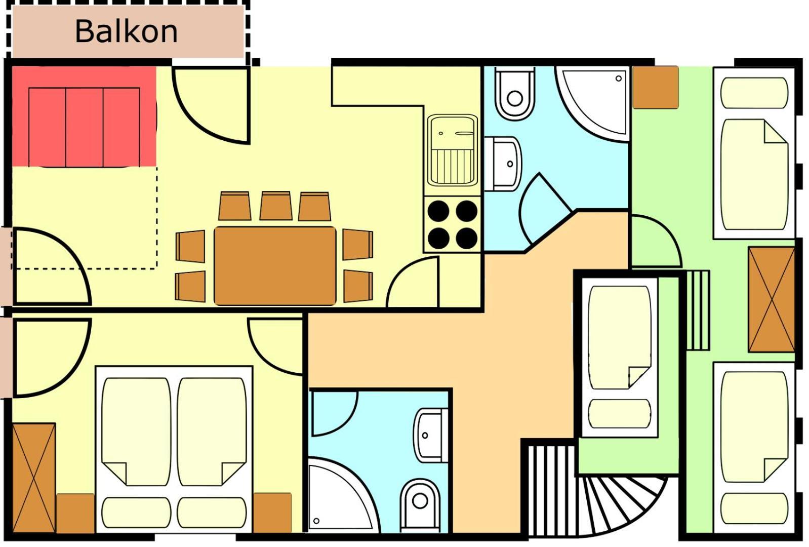 Apartment mit 2 Schlafzimmern - Typ C+