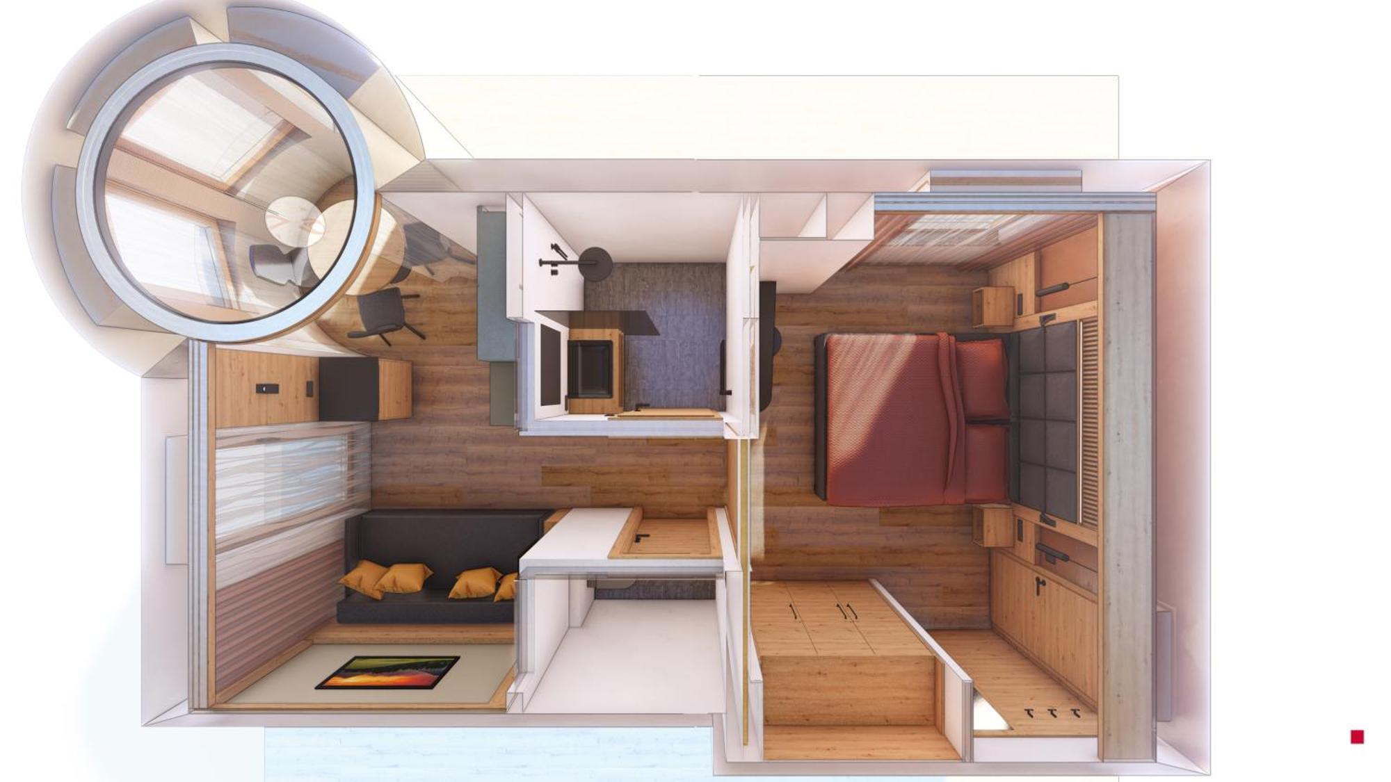 Apartment mit 1 Schlafzimmer und Balkon