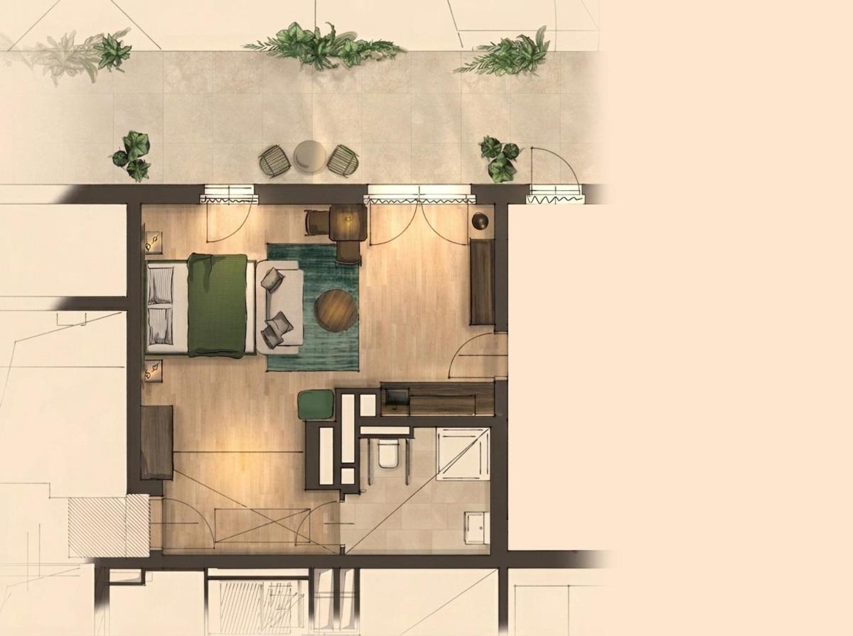Studio mit Balkon