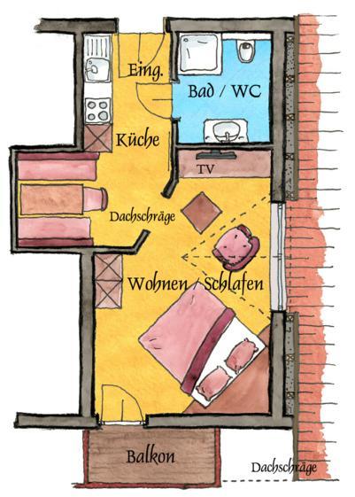 Apartment mit Balkon