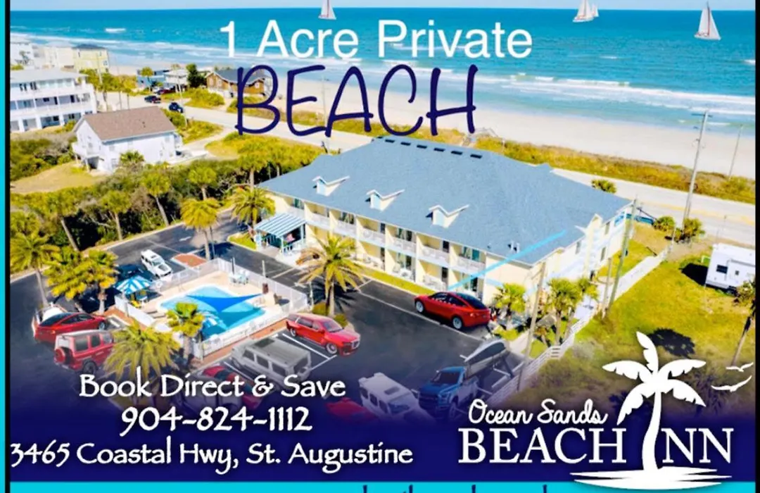 Ocean Sands Beach Boutique Inn-1 Acre Private Beach-St Augustine Historic-2 Miles-Shuttle With Downtown Tour-Heated Salt Water Pool Until 420Am-Popcorn-Cookies-New 4K Usd Black Beds- 69 Item Breakfast-Eggs-Bacon-Starbucks- Free Laundry- #904-799-Sand-1
